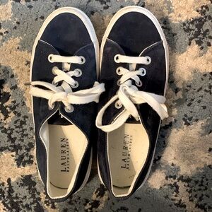Ralph Lauren Blue Suede Tennis Shoes